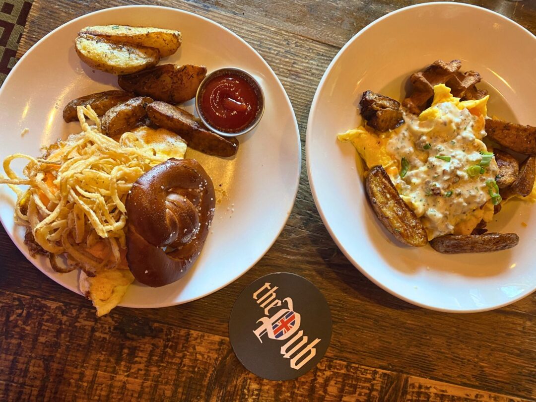 Photo of two brunch options from The Pub