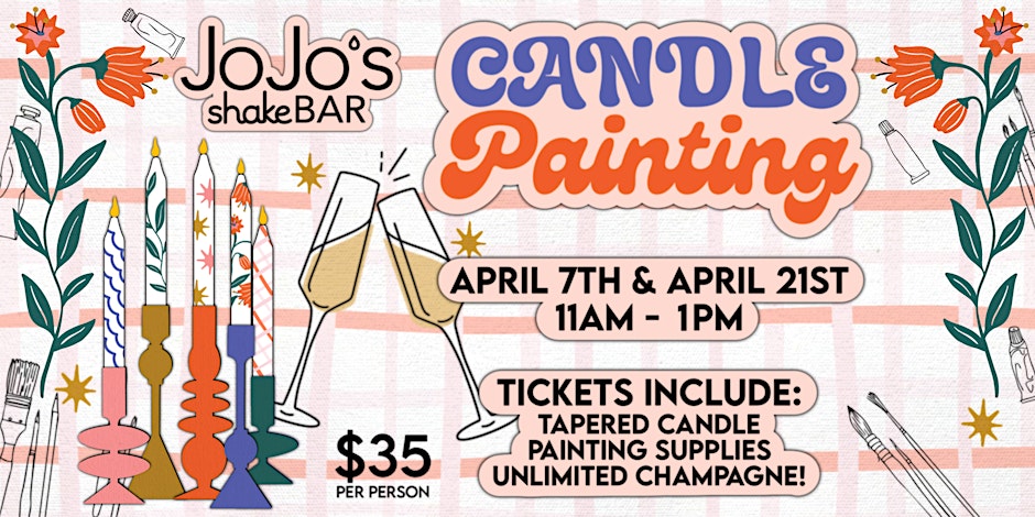 Candle painting flyer from JoJo's ShakeBAR