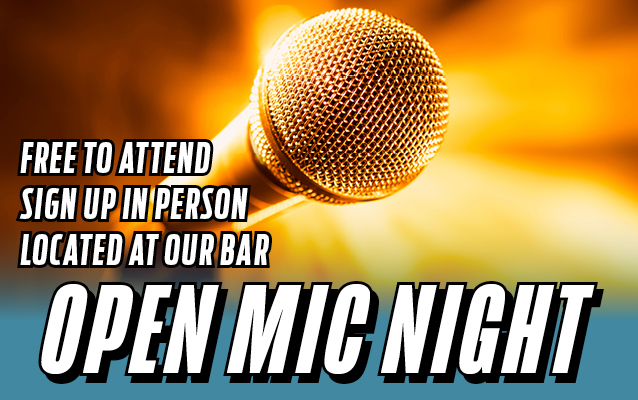 image of a flyer with a mic promoting open mic night