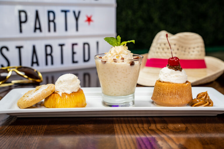 Dessert options on a plate at Cuba Libre